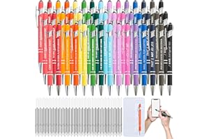 TAREVANIWA 60 Pcs Funny Sarcastic Pens - 20 Set Ballpoint Pens with Refills & Bags,Fun Pen with Snarky Sayings, Stylus Tip - Demotivational Pen for Adults, Coworkers, Work, Office - Funny Gag Gift, Novelty Gift