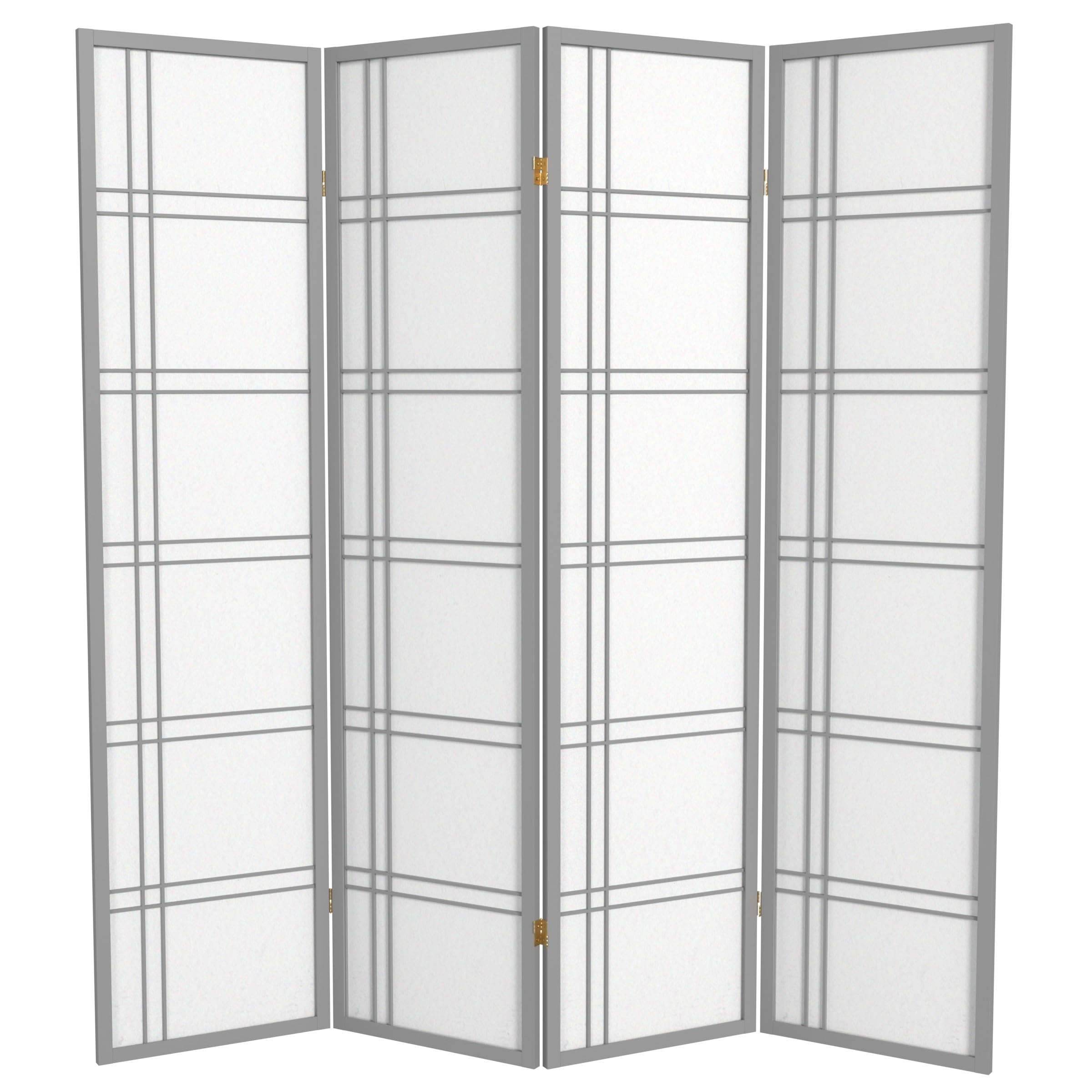Oriental Möbel Shoji Paravent 6 Ft (ca. 180 Cm) - Doppelkreuz-Design Natur, Raumteiler Aus Fichte
