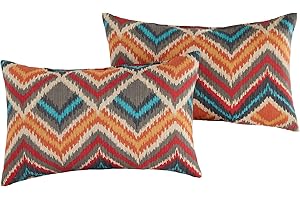 Greendale Home Fashions Outdoor 19x12 inch Rectangle Decorative Throw Pillow, 2-Pack, Aztec 2 Count