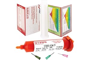 STIRRI-ASM-TF no-clean universal soldering tacky paste flux (ROL0) - 30g syringe kit - for automated soldering machines and handsoldering - low voiding easy cleaning industrial solder paste flux