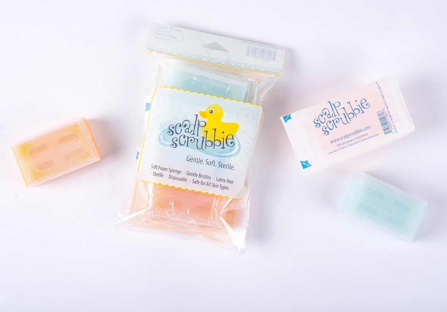 Scalp Scrubbie 3-pk, Sterile, Cradle Cap and Baby Bath Time Sponge Brush : Baby Skin Care Products : Baby