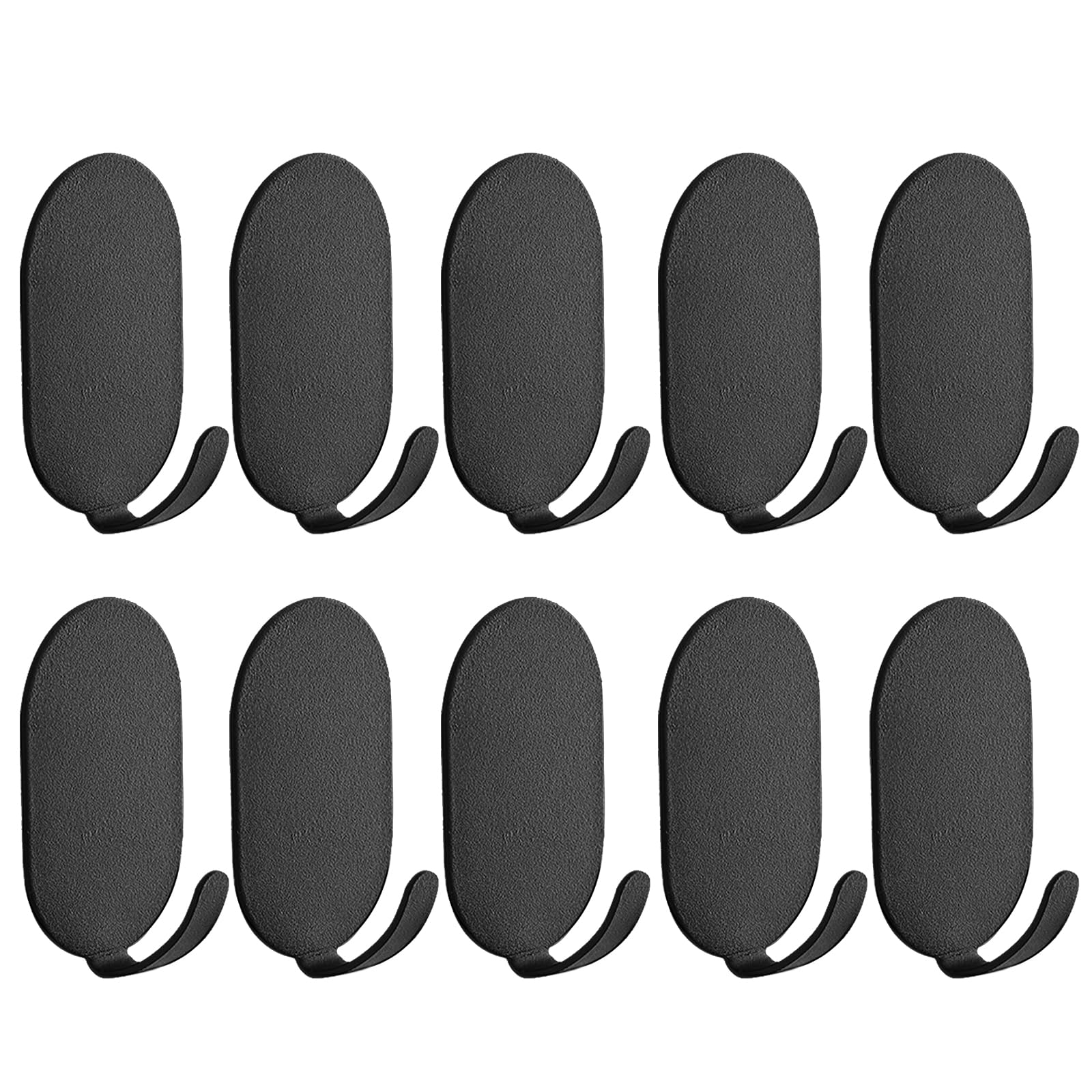 Photo 1 of 10 Pcs Sticky Adhesive Hooks for Hanging, Stainless Steel Key Holder Command Hooks Stick On Wall Mount Hanger Over The Door Metal Hook Utility Hooks for Kitchen, Cup, Coat, hat, Picture (Black)