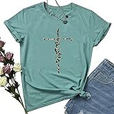 LOOKFACE Women Casual Leopard Short Sleeve Faith Tees