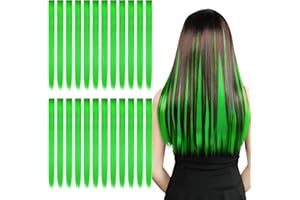 Kyerivs 24PCS Colored Clip in Hair Extensions for Girls 20Inch Rainbow Straight Synthetic Hairpieces Stocking Stuffers for Girls Party Highlights Colorful Hair Accessories Halloween Gifts for Women