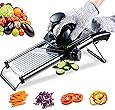 Mandoline Slicer with Protective Gloves -VEKAYA, Slice Julienne for Cheese Carrot Potato Chip Onion French Fry, Efficient Kitchen Cutter Chopper for Vegetable Time Saver