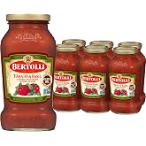 Bertolli Tomato Basil Pasta sauce, 24 oz (Pack of 6) | Tuscan-inspired tomato sauce with bright basil and savory tomaotes. Spaghetti sauce with a balanced basil taste.