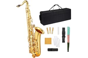 GAOMON Tenor Saxophone,Gold Laquer, B Flat Saxophone Kit for Beginners, Professional