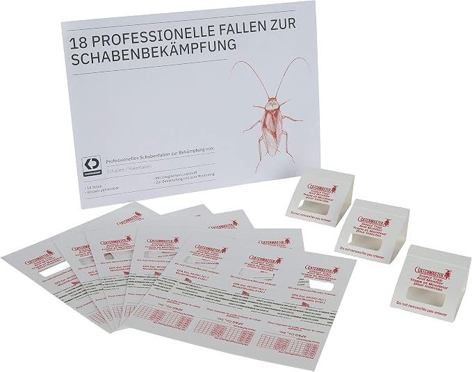 Premium Schabenfalle – 60 Stück Kakerlakenfallen Mit Lockstoff (Haselnussduft) | Giftfrei & Biozidfrei | Klebefallen Für Zuhause, Keller, Garage