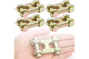 Terixe 4 Pack 3/8 Inch Twin Clevis Link, Alloy Steel Chain Repair Links for Safety Chains - 3/8 Chain Link Connector, Working Load Capacity of 6600 lbs