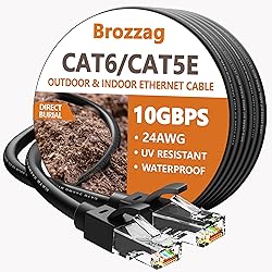 Brozzag 50 Ft Ethernet Cable for Cat5E/Cat6, 10Gbps