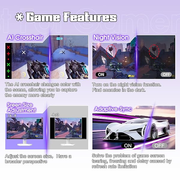 AMZFAST 27 INCH 1440P 200HZ/180HZ WHITE GAMING MONITOR, 2K QHD (2560 ×1440),MPRT 1MS FAST IPS | HDR400 & TÜV RHEINLAND EYE CARE & 12 MONTHS EXCHANGE (HDMI & DP CABLE)