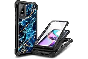 NZND Compatible with TCL ION X Case, TCL ION V with [Built-in Screen Protector], Full-Body Protective Shockproof Rugged Bumper Cover, Impact Resist Case (Sapphire)