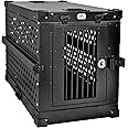 K9 Kennel Boss - Heavy Duty Fully Collapsible Powder-Coated Aluminum Dog Crate - Medium (Black)