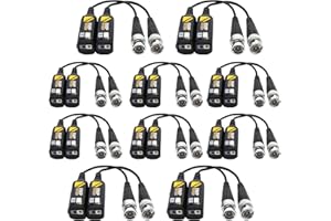 Douzime 10 Pairs 8MP/4K HD BNC Video Balun Transceiver for AHD/TVI/CVI/CVBS Cameras Transmit 720P/960P/1080P/3MP/5MP/8MP via UTP RJ45 Cable for CCTV Security Systems