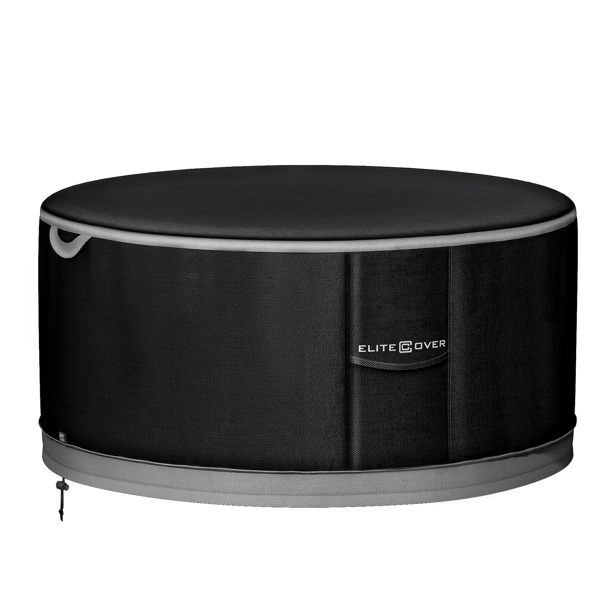 Photo 1 of EliteCover 32 inch 600D Heavy Duty Outdoor Fire Pit Cover Round with Waterproof,UV & Fade Resistant, Black