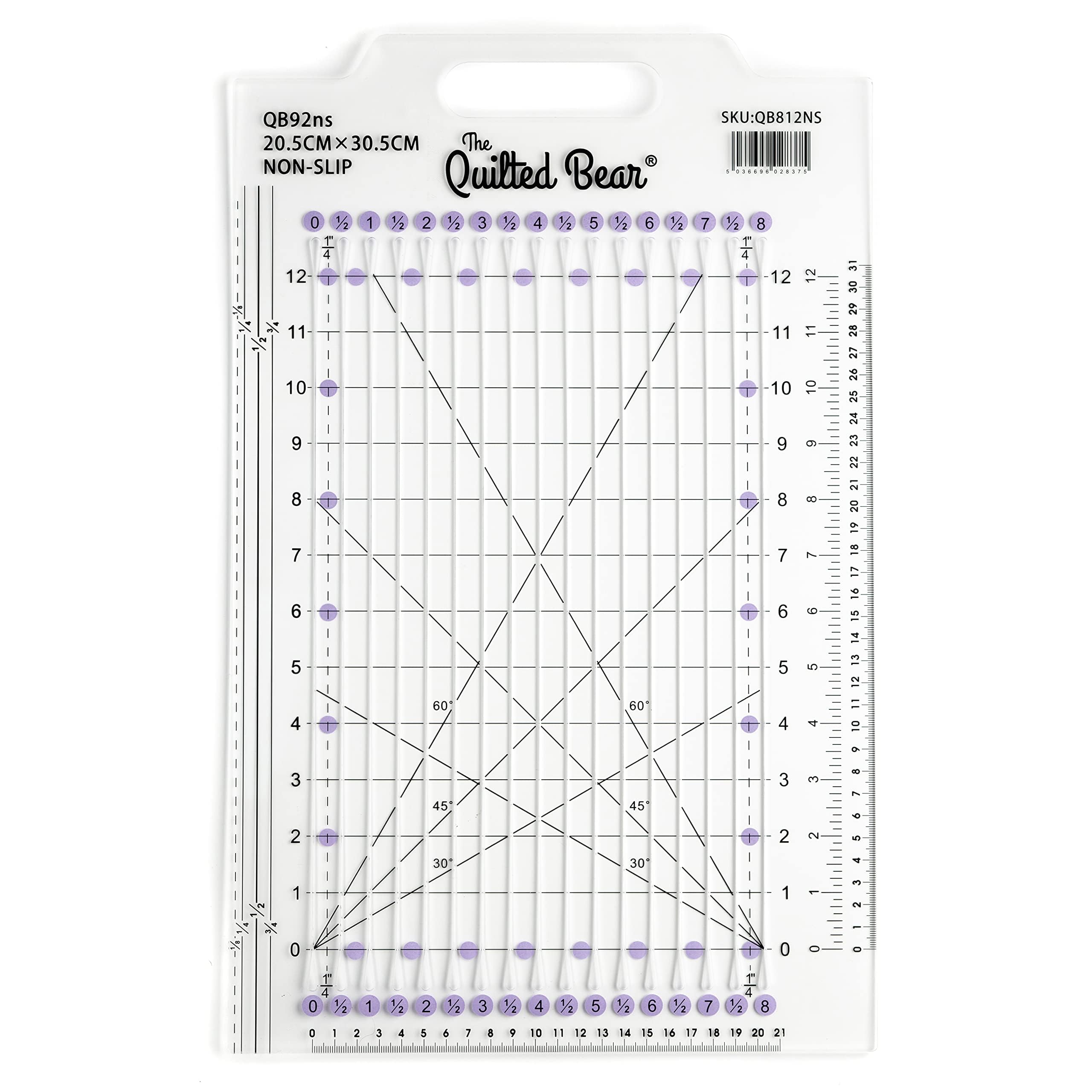 The Quilted Bear Shape Ruler- Double Thickness Non Slip Multi-Purpose Cut & Design Shape Template/Ruler with Conversion Rulers for Quilting, Sewing & Dressmaking