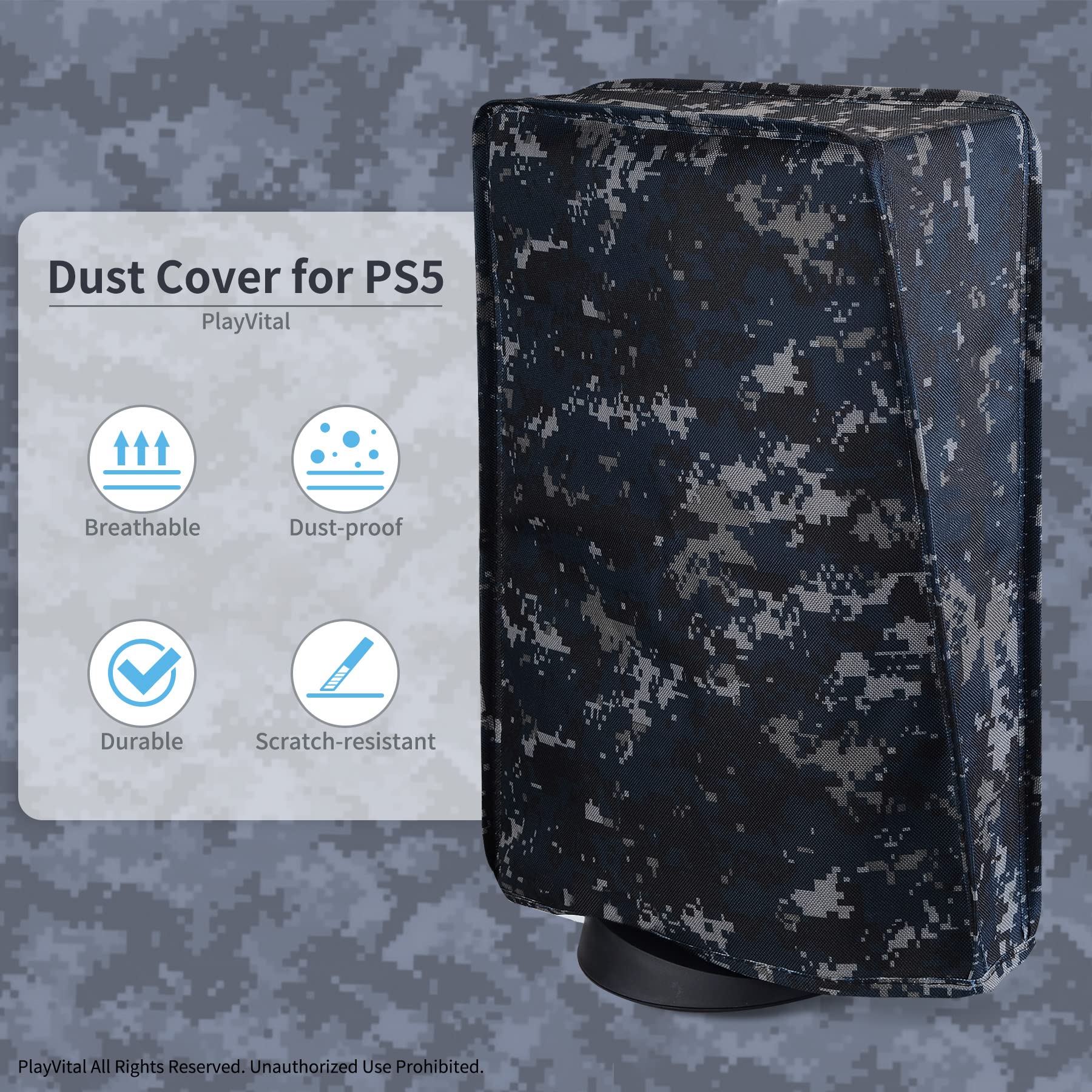 PlayVital Dust Cover for ps5 Console Digital Edition & Disc Edition - Horizontal ver
