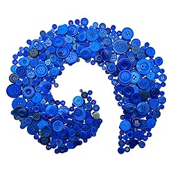 600-700Pcs Blue Buttons for Crafts Bulk Royal Blue