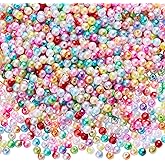 LEGENTLISUR 1000-1030Pcs Gradient Color Acrylic Imitation Pearl Beads for Jewelry Making Bulk Pretty Round Acrylic Beads for Bracelets Necklace Supplies Handmade Craft