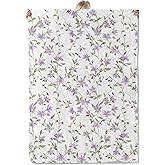 Aonimonis Purple Floral Throw Blanket Gifts for Women, Soft Fuzzy Warm Cozy Flannel Blankets for Bedroom, Travel, Couch, Home Decor 50x60 in