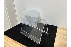 YULILIA 7 Pack 5.5" W x 4.25" H Clear Acrylic Desk File Organizer, Nameplate for Desk, Office Name Tent Holders, Name Plates 