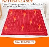 Mia&Coco Electric Heated Throw Blanket 180x130cm 10 Temp 9H Auto-Off Red view 3