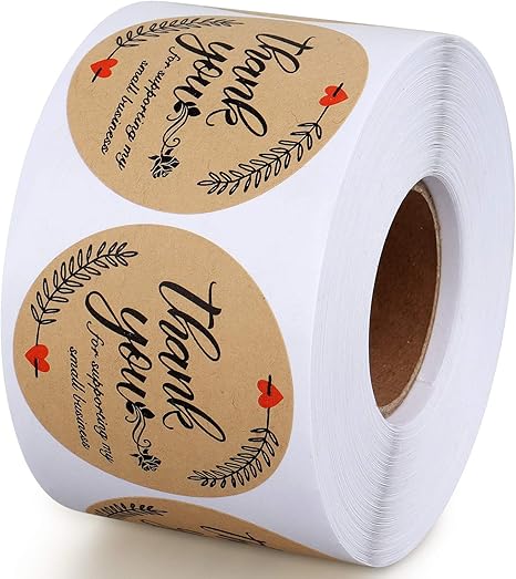 Amazon Com Poxoke Thank You For Supporting My Small Business Stickers 2 Inch 500pcs Craft Kitchen Dining