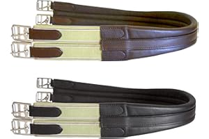 SIE EQUESTRIAN Contoured English Chafeless Girth Black Brown 46" / 48" / 50" / 52" / 54"/ 56"