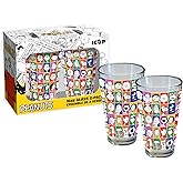 ICUP Peanuts 75th Set of 2 Pint Glasses - Officially Licensed Peanuts 75th Anniversary Merchandise & Collectibles
