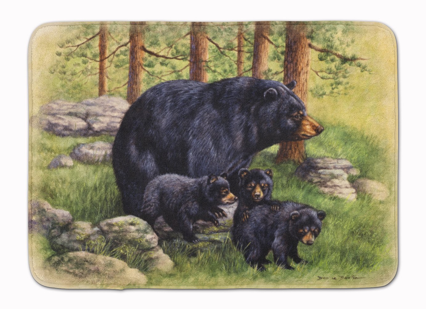 Caroline's Treasures Black Bears by Daphne Baxter Floor Mat, Multicolor, 19 inches x 27 inches
