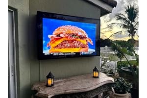 acrtmatic 28-32inch Weatherproof Outdoor TV Cover, Hard Cover and Durable, Clear Television Enclosure for Outside, with TV Wall Mount and Cooling Fans Included