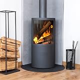 Relaxdays Modern Steel Fire Irons 5-Piece Fireplace Companion Set Black view 6
