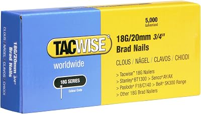 Tacwise 0395 18G/20mm Galvanised Brad Nails Pack 5000