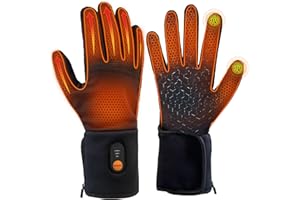 EBOSSOM Heated Glove Liners for Men Women, Rechargeable Battery Electric Heated Gloves, Winter Thin Heated Gloves with Arthritis Raynaud's for Riding Ski Snowboarding Hiking Cycling