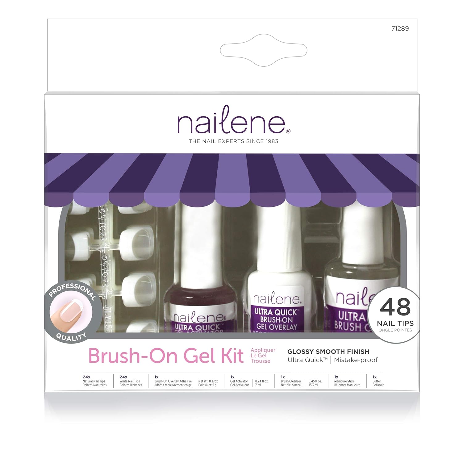 Nailene Ultra Quick Brush On Gel Kit (Clear, French & Natural Styles