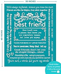 FILO ESTILO Funny Best Friend Friendship Blanket