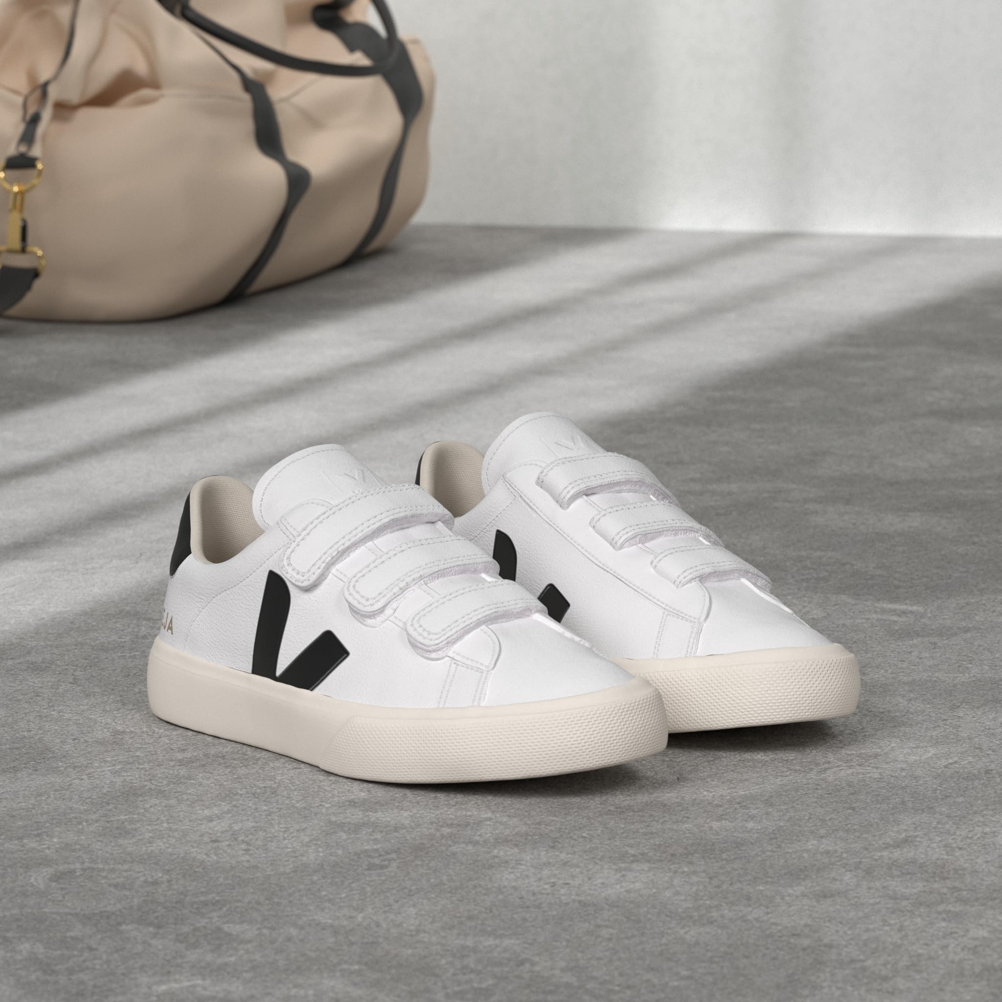 Veja Women's Recife Logo Sneakers, Extra White/Black, 7 Medium US
