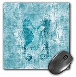 3D Rose"Aqua Nautical Beach Sea Horses" Matte