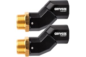 GRYVOZE 2PCS 1 Inch NPT Fuel Hose Nozzle Swivel - Multi Plane 360° Rotating Connector for Fuel, Water, Diesel, Gasoline, Kerosene Transfer Pumps, Tanks, and Nozzles