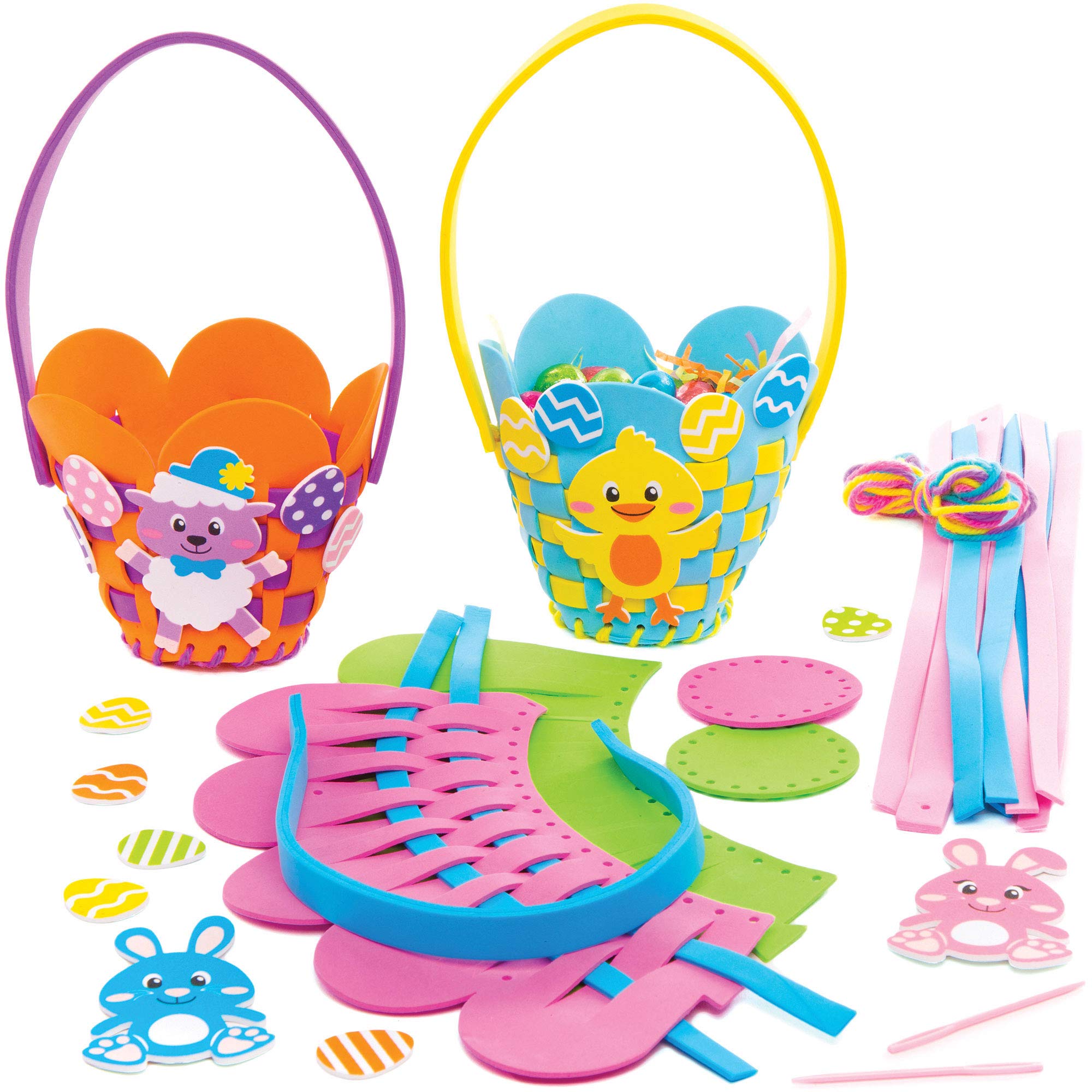 Baker Ross Easter Weaving Baskets - Pack of 4, Easter Crafts, Craft For Kids (AT453)