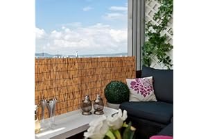 FENRUNXU Bamboo Reed Screen Fencing,4FT X 16.4FT Natural Reed Fencing Bamboo Reed Fence 4 Feet High for Outdoor Backyard Patio