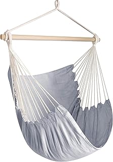 Chihee Hängematte Stuhl Große Hängematte Stuhl Entspannung Hängesessel Baumwolle Weben für Höchsten Komfort und Haltbarkeit Innen/Draußen Zuhause Schlafzimmer Terrasse Deck Hof Garten