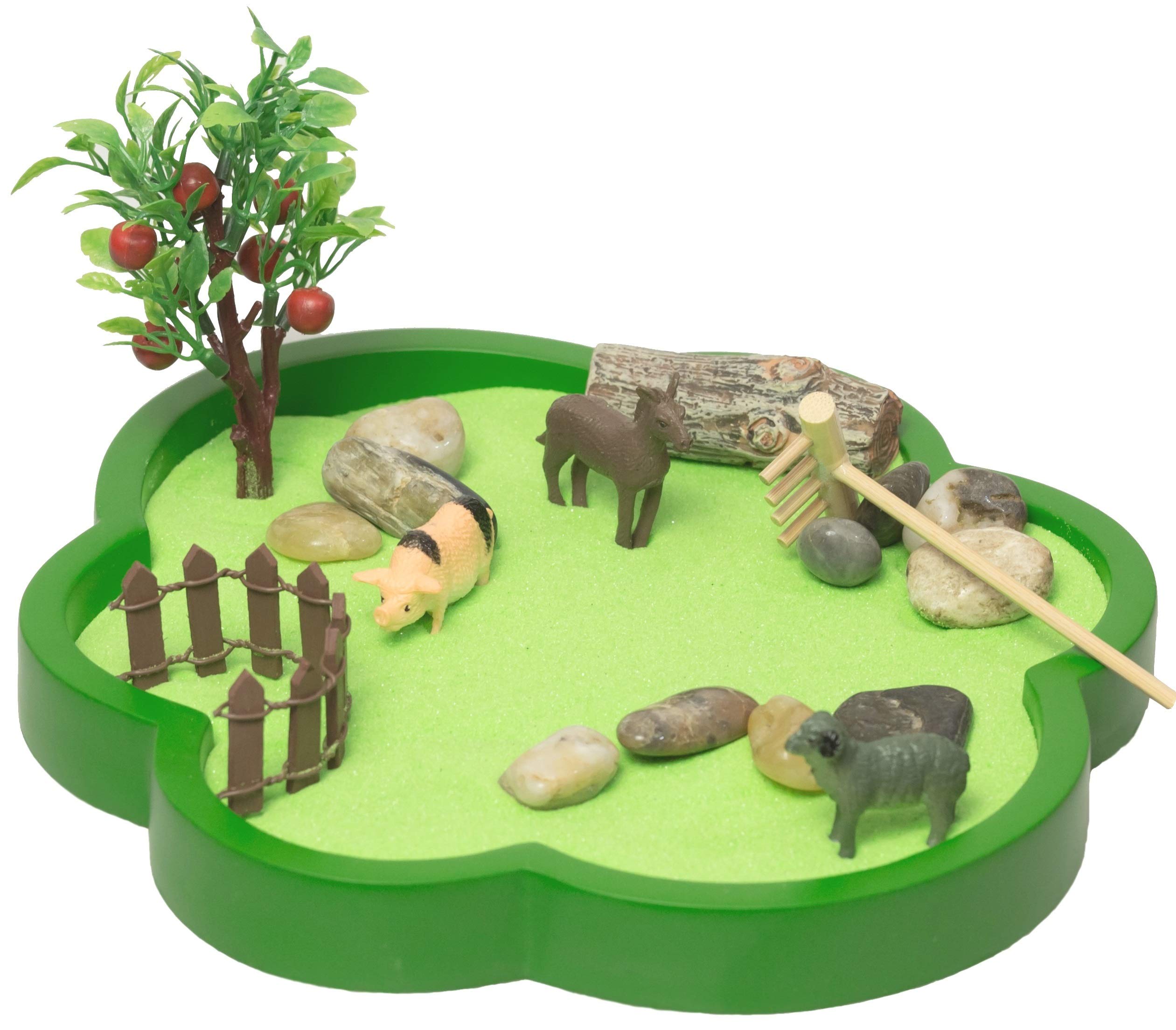 The Farm Sandbox, a New Generation of Executive Mini Zen Garden Set, Farming at Your Desktop, Perfect Relaxation and Meditation Gift, Play Sand Box Toy for Kids, Boys and Girls