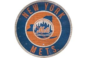 LA AUTO GEAR Fan Creations Mets 12" Circle with State and Team Logo Wood Sign