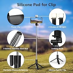 Selfie Stick, 40 in Retractable Phone Tripod with