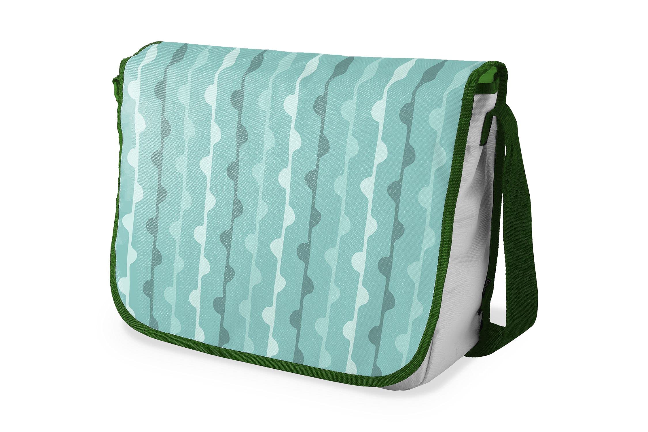 Bonamaison Digitally Printed Messenger School Bag with Khaki Strap for Students, Cross Body Bag, Courier Bag, Shoulder Bag for School, Back to School, Size: 29x36 Cm