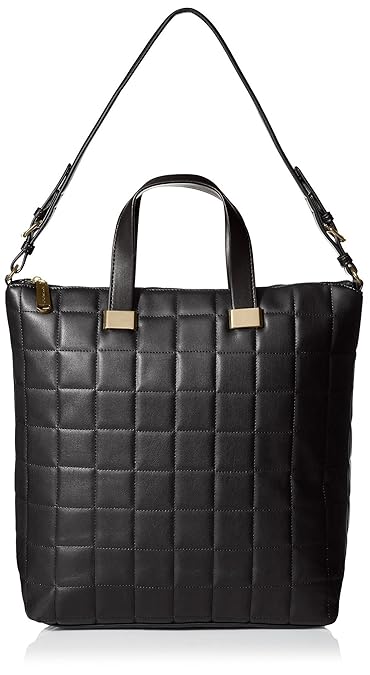 steve madden black quilted tote bag