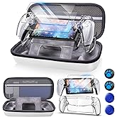 Auarte 12 in 1 Accessories Set for Playstation Portal Remote Player | Hard Carrying Case for PS Portal with Clear Skin Case for PS5 Portal, 2 Screen Protector with 4 Thumb Grip