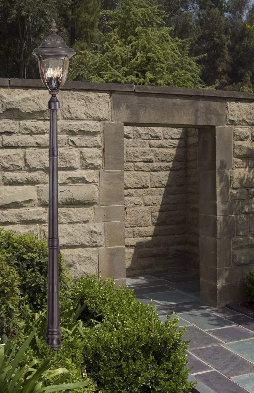 John Timberland Bellagio Vintage Outdoor Post Light Black 21 Tall