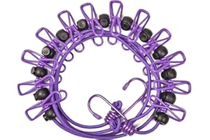 ZAZZY Portable Laundry Line for Drying Clothes, Retractable Clothing Line Outdoor, Retractable Portable Clothesline for Travel, for Indoor Laundry Drying line, Outdoor Camping Accessories Purple 1 PCS